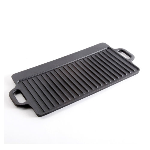 Gibson Addlestone 13 in. Cast Iron Rectangular Reversible Grill and Griddle Pan & Reviews Wayfair